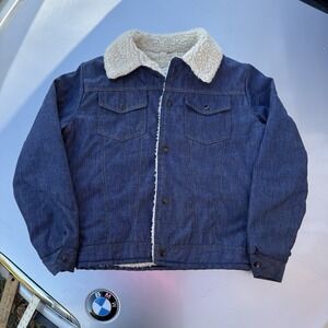 Vtg 60's Raritan Sportswear Denim Jacket Mens 40 Sherpa Lined Ranch Field Coat